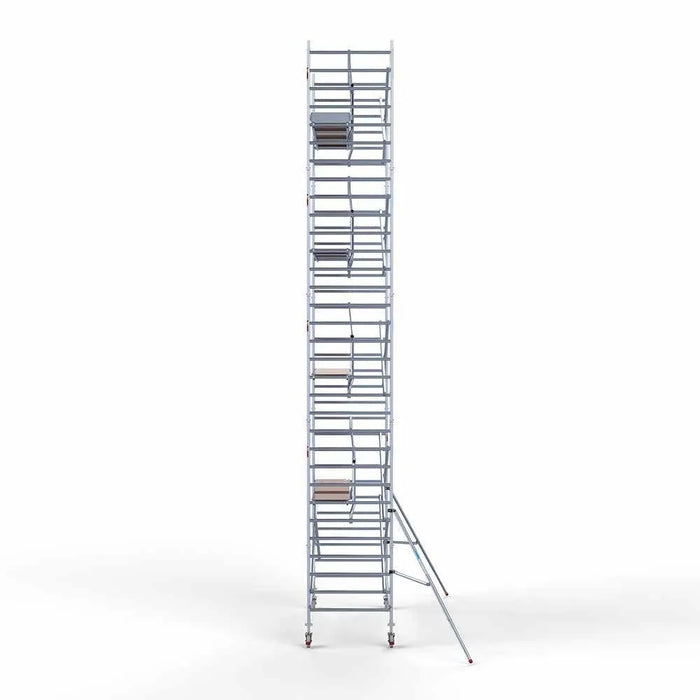 Abschließbarer Gerüstanhänger 305 + Rollgerüst Standard 135x305 10,2m Arbeitshöhe einfaches Sicherheitsgeländer - Gerüstexpress.de