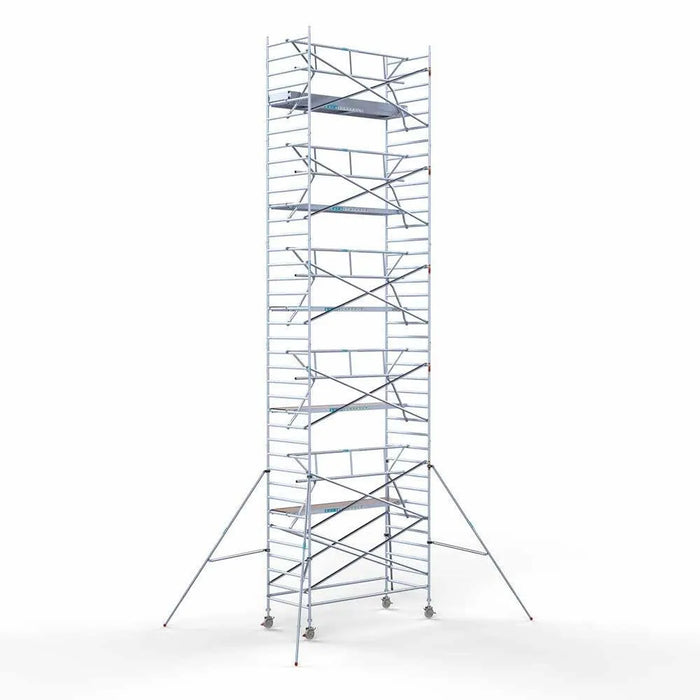 Abschließbarer Gerüstanhänger 305 + Rollgerüst Standard 135x305 12,2m Arbeitshöhe Carbonplattform einfaches Sicherheitsgeländer - Gerüstexpress.de