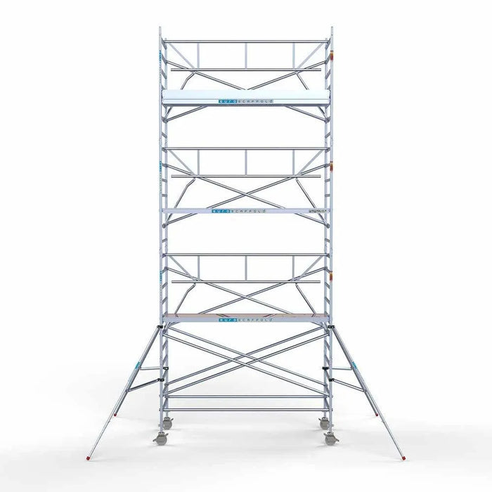 Abschließbarer Gerüstanhänger 305 + Rollgerüst Standard 135x305 8,2m Arbeitshöhe Carbonplattform einfaches Sicherheitsgeländer - Gerüstexpress.de
