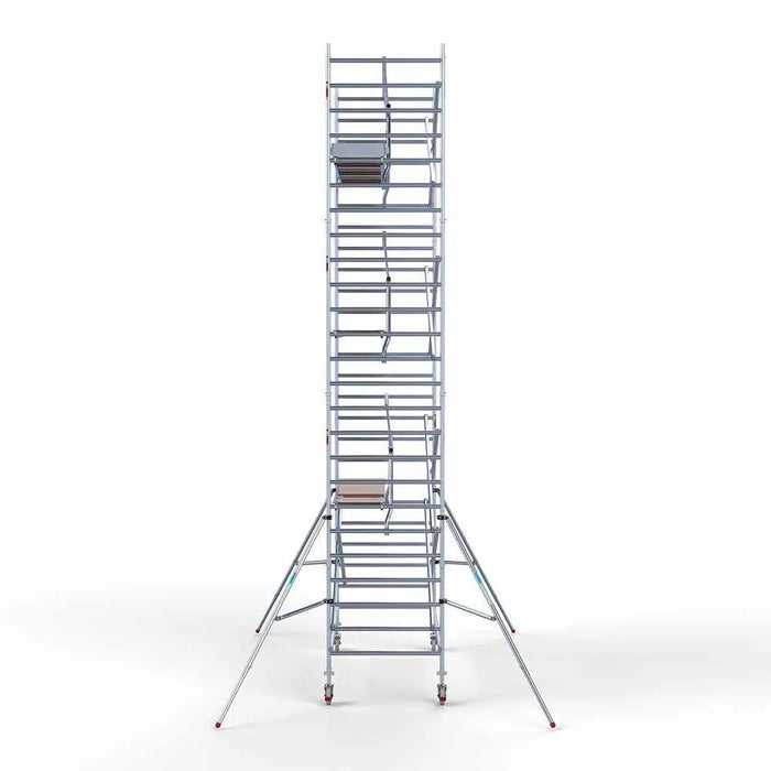 Abschließbarer Gerüstanhänger 305 + Rollgerüst Standard 135x305 8,2m Arbeitshöhe Carbonplattform einfaches Sicherheitsgeländer - Gerüstexpress.de