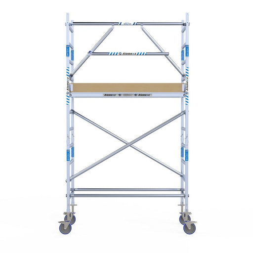 Rollgerüst Alumexx Extra 75x190 4,2m Arbeitshöhe an der Fassade - GerüstExpress