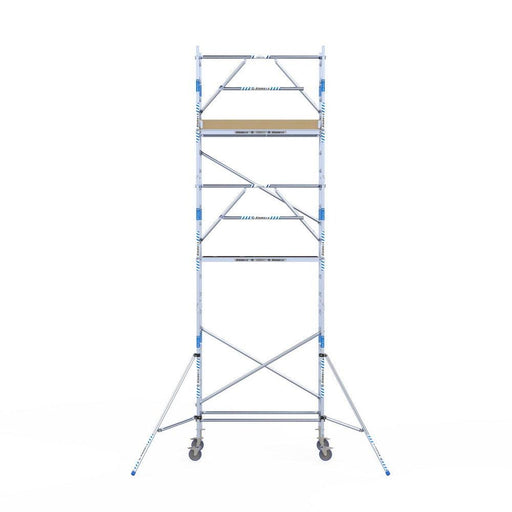 Rollgerüst Alumexx Extra 75x190 7,2m Arbeitshöhe an der Fassade - GerüstExpress