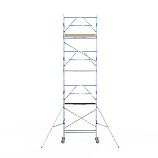 Rollgerüst Alumexx Extra 75x190 8,2m Arbeitshöhe an der Fassade - GerüstExpress