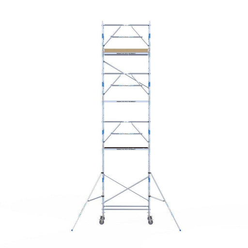 Rollgerüst Alumexx Extra 75x190 9,2m Arbeitshöhe an der Fassade - GerüstExpress