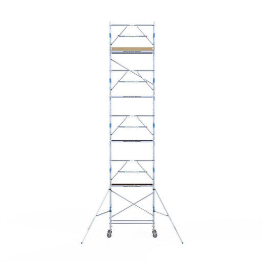 Rollgerüst Alumexx Extra 75x190 10,2m Arbeitshöhe an der Fassade - GerüstExpress