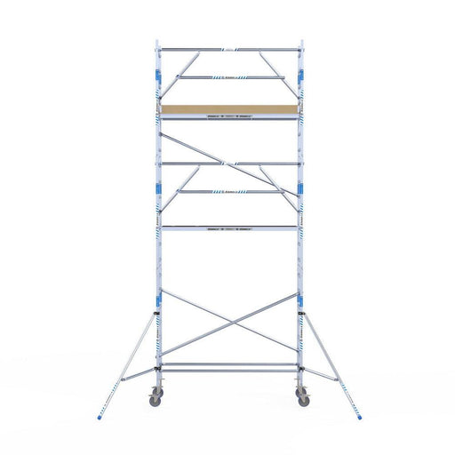 Rollgerüst Alumexx Extra 75x250 7,2m Arbeitshöhe an der Fassade - GerüstExpress