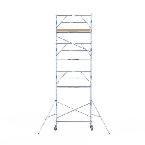 Rollgerüst Alumexx Extra 75x250 9,2m Arbeitshöhe an der Fassade - GerüstExpress