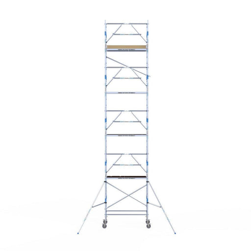 Rollgerüst Alumexx Extra 90x190 10,2m Arbeitshöhe an der Fassade - GerüstExpress