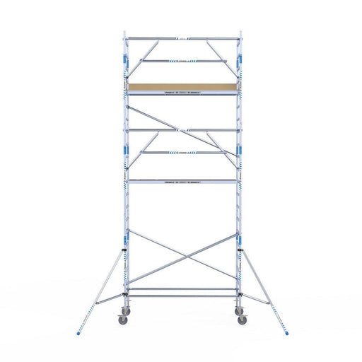 Rollgerüst Alumexx Extra 90x250 7,2m Arbeitshöhe an der Fassade - GerüstExpress