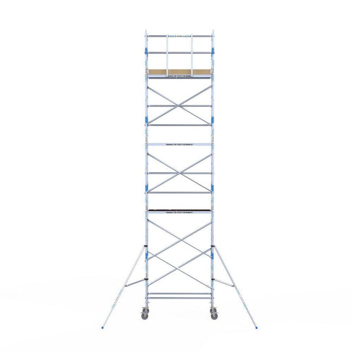 Rollgerüst Alumexx Light 75x190 9,2m Arbeitshöhe an der Fassade - GerüstExpress