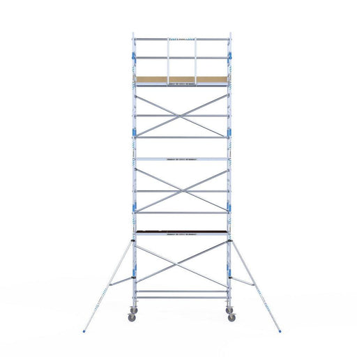 Rollgerüst Alumexx Light 90x250 8,2m Arbeitshöhe an der Fassade - GerüstExpress