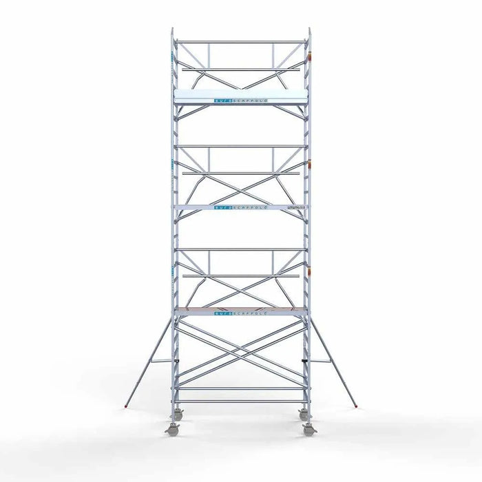 Anhänger + Rollgerüst 135x250 8,2m Arbeitshöhe + einfaches Sicherheitsgeländer - Gerüstexpress.de