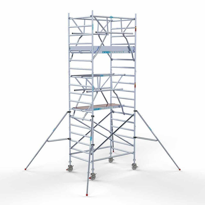 Anhänger + Rollgerüst Standard 135x190 6,2m Arbeitshöhe + doppeltes Sicherheitsgeländer - Gerüstexpress.de