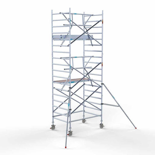 Anhänger + Rollgerüst Standard 135x190 6,2m Arbeitshöhe + einfaches Sicherheitsgeländer - Gerüstexpress.de