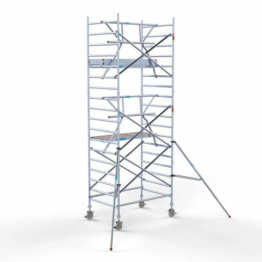 Anhänger + Rollgerüst Standard 135x190 6,2m Arbeitshöhe + einfaches Sicherheitsgeländer - Gerüstexpress.de