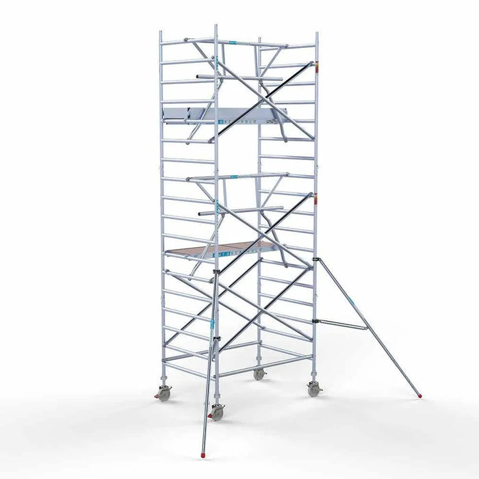 Anhänger + Rollgerüst Standard 135x190 6,2m Arbeitshöhe + einfaches Sicherheitsgeländer - Gerüstexpress.de