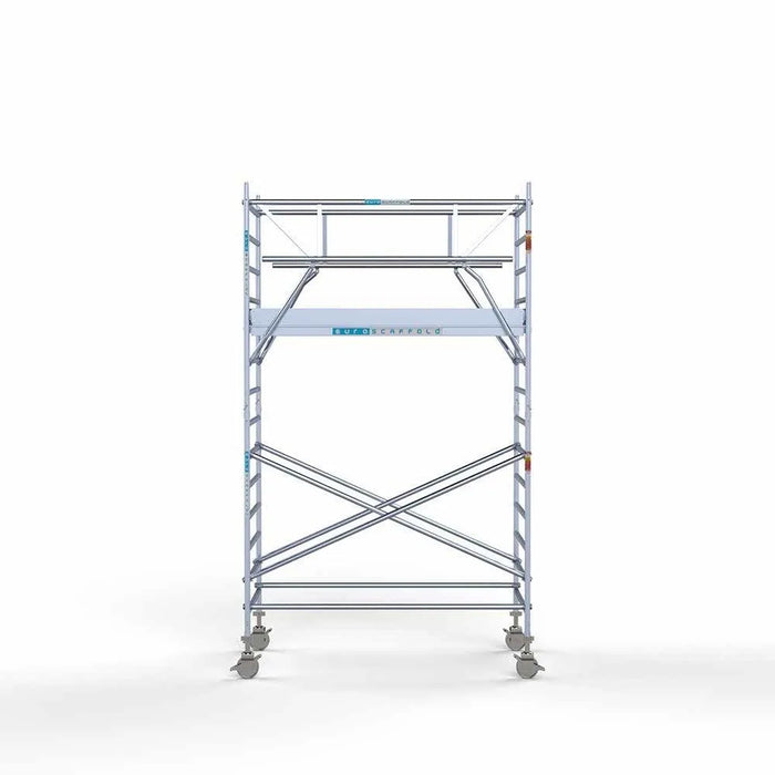 Anhänger + Rollgerüst Standard 135x250 5,2m Arbeitshöhe + doppeltes Sicherheitsgeländer - Gerüstexpress.de
