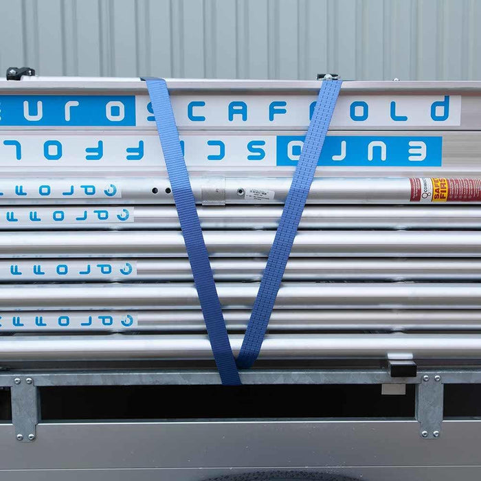 Anssems Anhänger + Rollgerüst Standard 135x250 7,2m Arbeitshöhe + doppelte Sicherheitsgeländer - Gerüstexpress.de