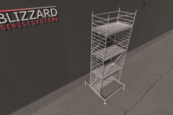 Blizzard Rollgerüst 1.80m x 1.50m | AH 3.19 bis 10.72 Meter - Gerüstexpress.de