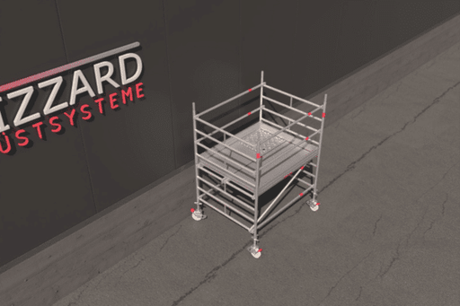 Blizzard Rollgerüst 2.85m x 1.50m | AH 3.19 bis 10.72 Meter - Gerüstexpress.de