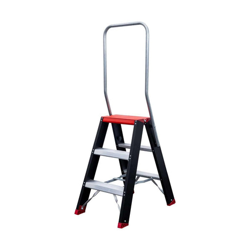 Doppeltreppe schwarz Professionell 2x3 Stufen - Limited Edition - Gerüstexpress.de