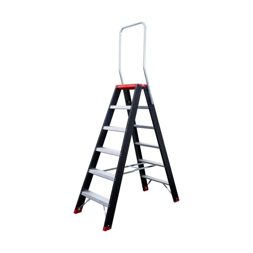 Doppeltreppe schwarz Professionell 2x6 Stufen - Limited Edition - Gerüstexpress.de