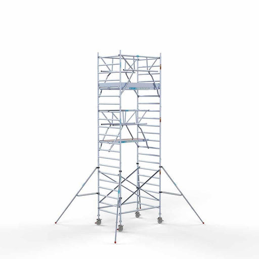 Anhänger + Rollgerüst Standard 135x190 7,2m Arbeitshöhe + doppeltes Sicherheitsgeländer - GerüstExpress