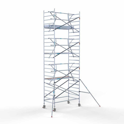 Anhänger + Rollgerüst Strangpressen 135x250 8,2m Arbeitshöhe + einfaches Sicherheitsgeländer - GerüstExpress