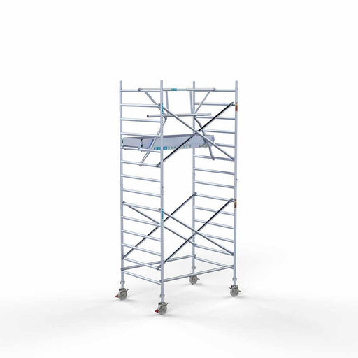 Anssems Anhänger + Rollgerüst Standard 135x190 5,2m Arbeitshöhe + einfache Sicherheitsgeländer - GerüstExpress