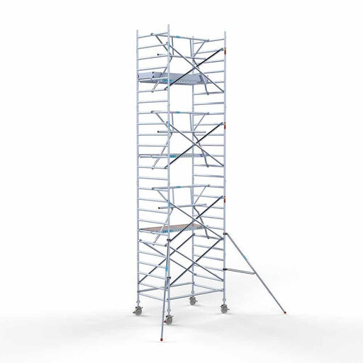 Anssems Anhänger + Rollgerüst Standard 135x190 8,2m Arbeitshöhe + einfache Sicherheitsgeländer - GerüstExpress