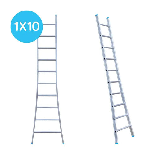 Eurostairs Leiter einfach gebogen 1x10 Sprossen - Gerüstexpress.de