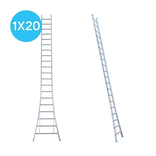 Eurostairs Leiter einfach gebogen 1x20 Sprossen - Gerüstexpress.de
