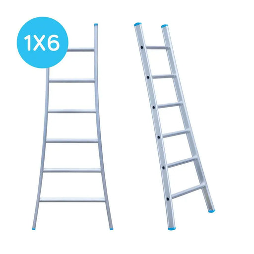 Eurostairs Leiter einfach gebogen 1x6 Sprossen - Gerüstexpress.de