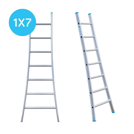 Eurostairs Leiter einfach gebogen 1x7 Sprossen - Gerüstexpress.de