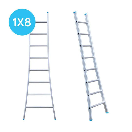 Eurostairs Leiter einfach gebogen 1x8 Sprossen - Gerüstexpress.de