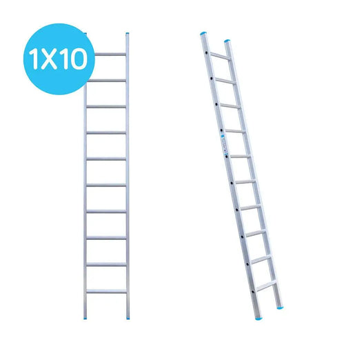 Eurostairs Leitern einfach gerade 1x10 Sprossen - Gerüstexpress.de