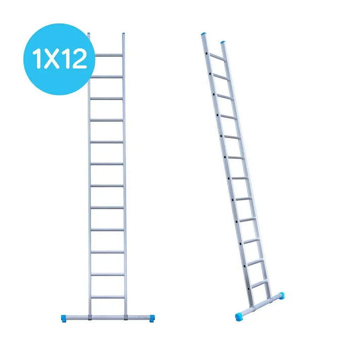 Eurostairs Leitern einfach gerade 1x12 Sprossen - Gerüstexpress.de