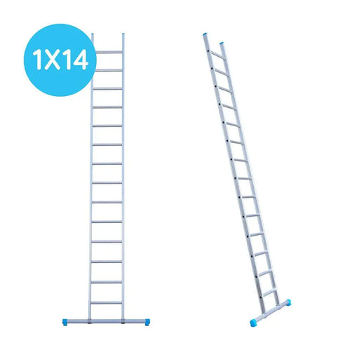 Eurostairs Leitern einfach gerade 1x14 Sprossen - Gerüstexpress.de