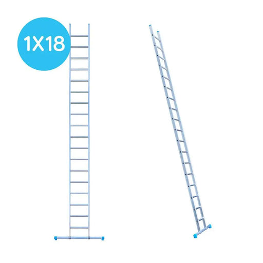 Eurostairs Leitern einfach gerade 1x18 Sprossen - Gerüstexpress.de