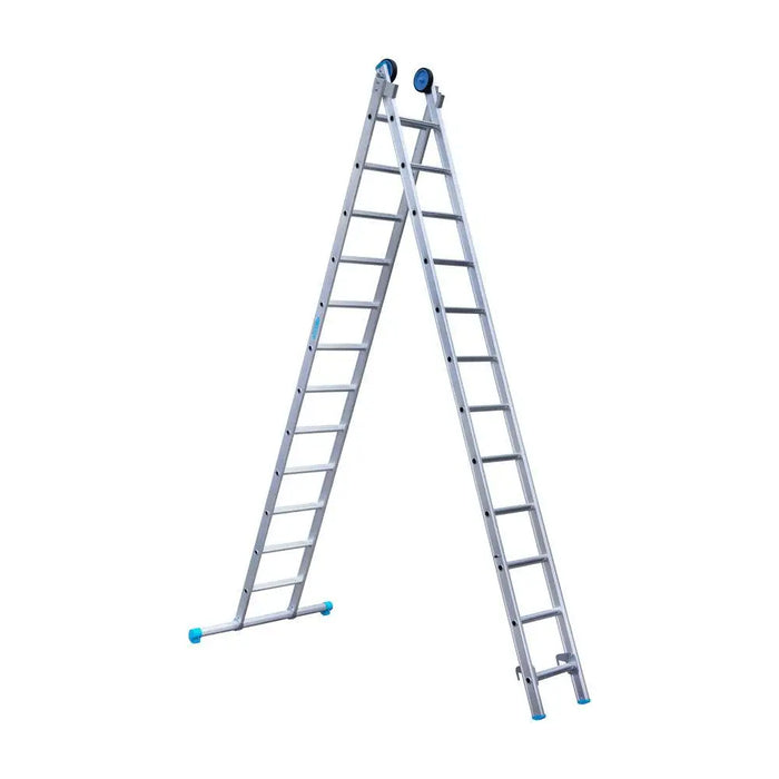 Eurostairs Mehrzweckleiter doppelt gerade 2x12 Sprossen + Giebelrollen - Gerüstexpress.de