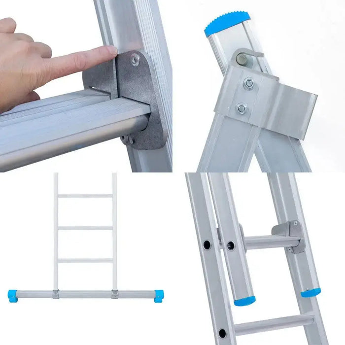 Eurostairs Mehrzweckleiter doppelt gerade 2x12 Sprossen + Giebelrollen - Gerüstexpress.de