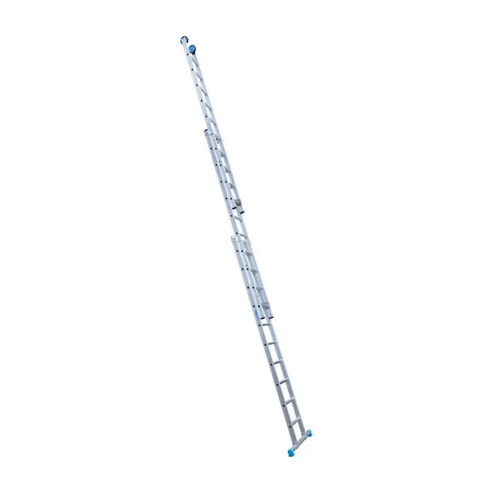 Eurostairs Mehrzweckleiter dreiteilig gerade 3x10 Sprossen + Giebelrollen - Gerüstexpress.de