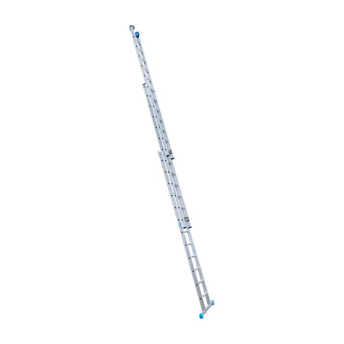 Eurostairs Mehrzweckleiter dreiteilig gerade 3x12 Sprossen + Giebelrollen - Gerüstexpress.de