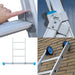 Eurostairs Mehrzweckleiter dreiteilig gerade 3x12 Sprossen + Giebelrollen - Gerüstexpress.de
