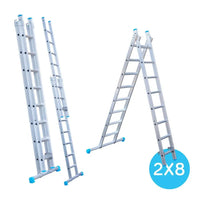 Eurostairs Merhzweckleiter doppelt gerade 2x8 Sprossen