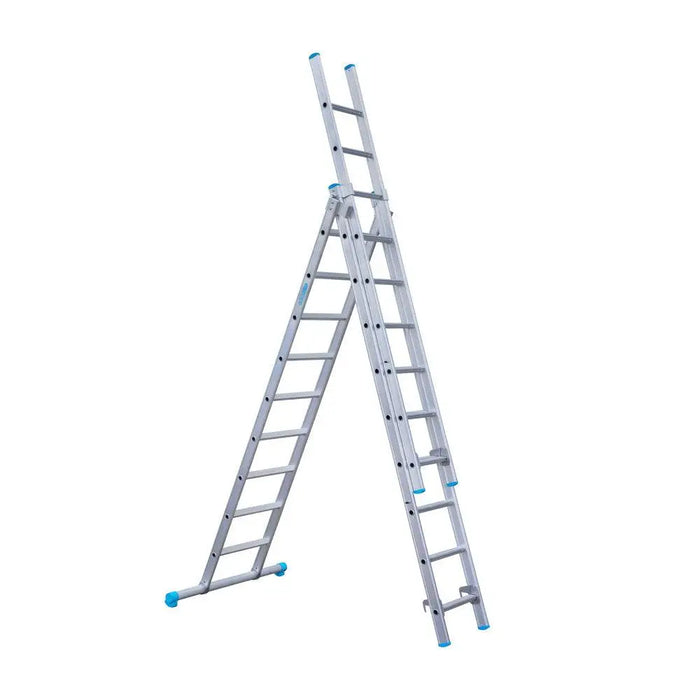 Eurostairs Merhzweckleiter dreiteilig gerade 3x9 Sprossen - Gerüstexpress.de