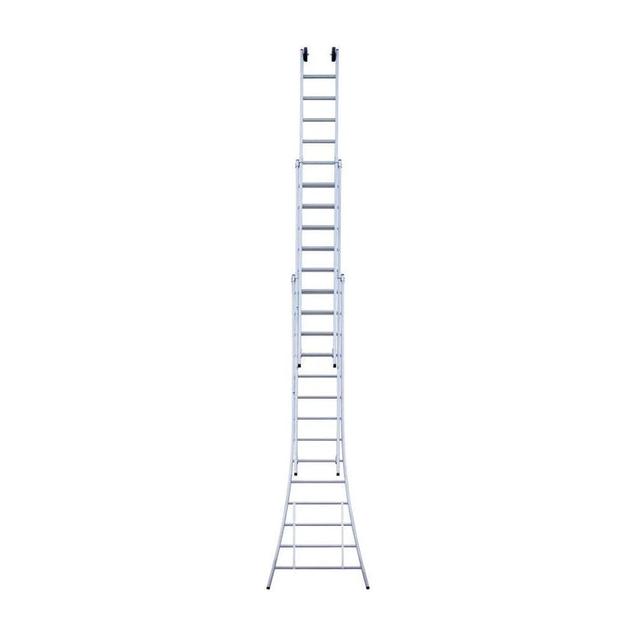 Eurostairs Schiebeleiter dreiteilig gebogen 3x14 Sprossen + Giebelsprossen - Gerüstexpress.de