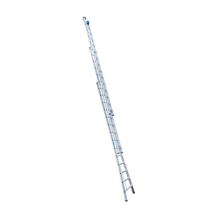 Eurostairs Schiebeleiter dreiteilig gebogen 3x14 Sprossen + Giebelsprossen - Gerüstexpress.de