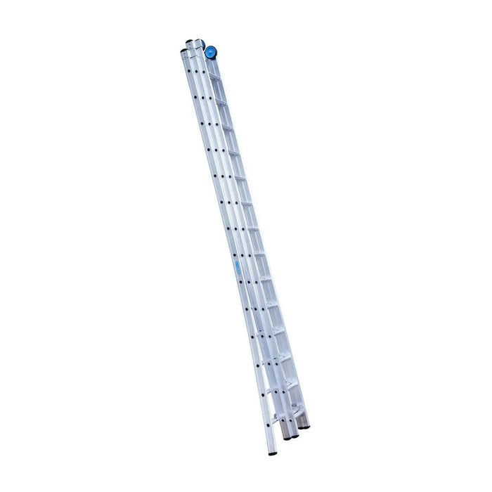 Eurostairs Schiebeleiter dreiteilig gebogen 3x14 Sprossen + Giebelsprossen - Gerüstexpress.de