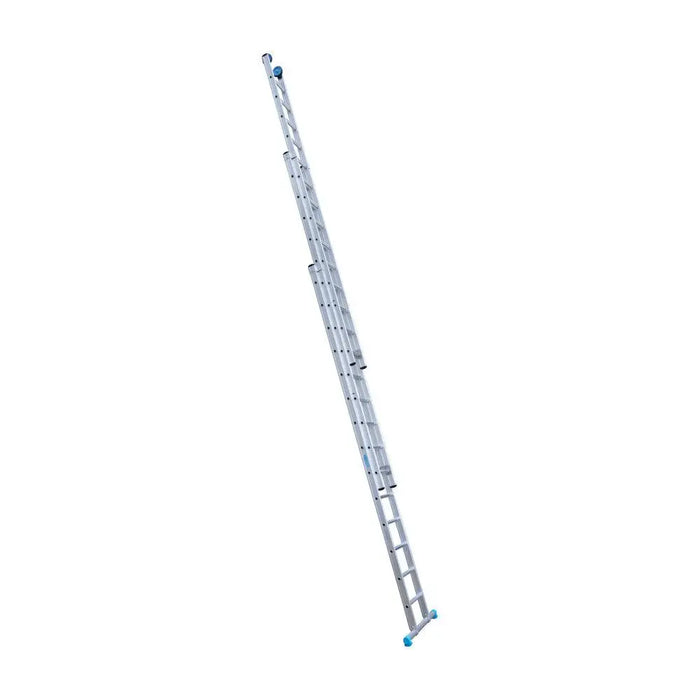 Eurostairs Schiebeleiter dreiteilig gerade 3x14 Sprossen + Giebelsprossen - Gerüstexpress.de